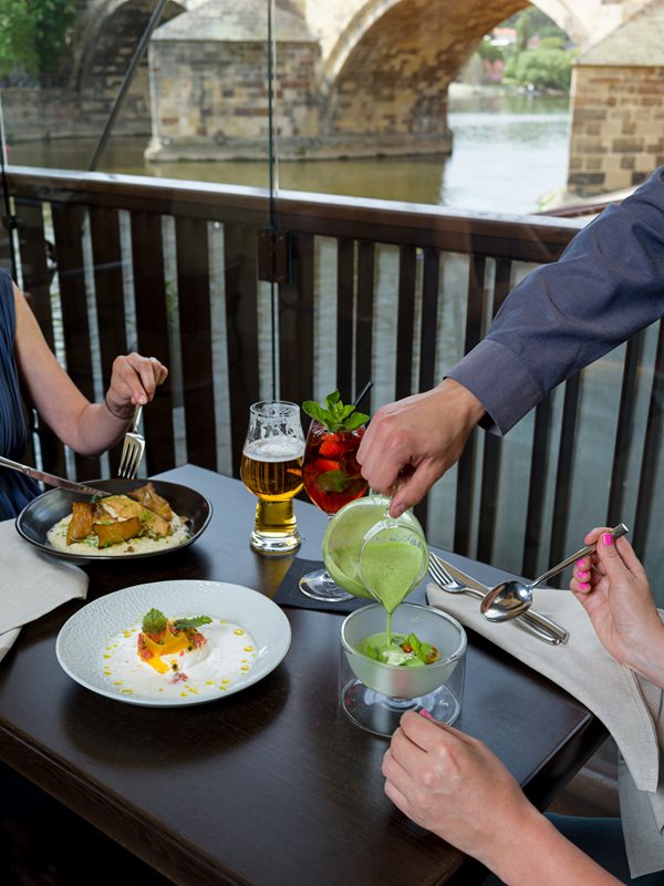 Mlýnec Restaurant Fine Dining right next to the Charles Bridge